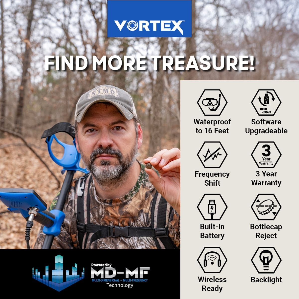 Samsun Garrett Vortex VX7 Dedektör - Vortex VX7, sahil, park ve tarla arasında geçiş yapan kullanıcı için dengeli güç noktasıdır.